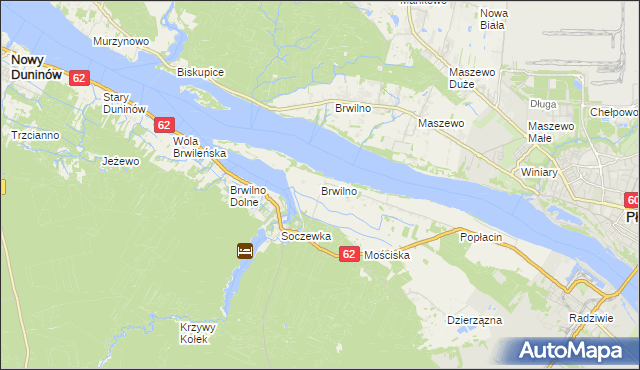 mapa Brwilno gmina Nowy Duninów, Brwilno gmina Nowy Duninów na mapie Targeo