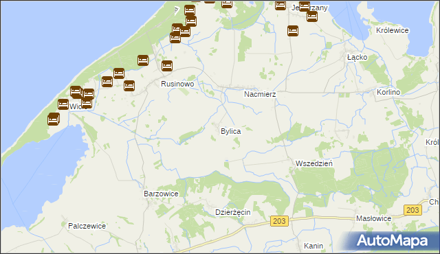 mapa Bylica, Bylica na mapie Targeo