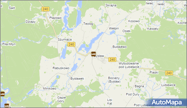 mapa Bysław, Bysław na mapie Targeo