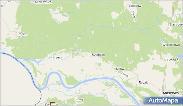 mapa Bytomiec, Bytomiec na mapie Targeo