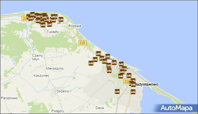 mapa Chłapowo gmina Władysławowo, Chłapowo gmina Władysławowo na mapie Targeo