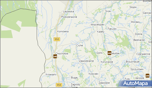 mapa Ciche gmina Czarny Dunajec, Ciche gmina Czarny Dunajec na mapie Targeo