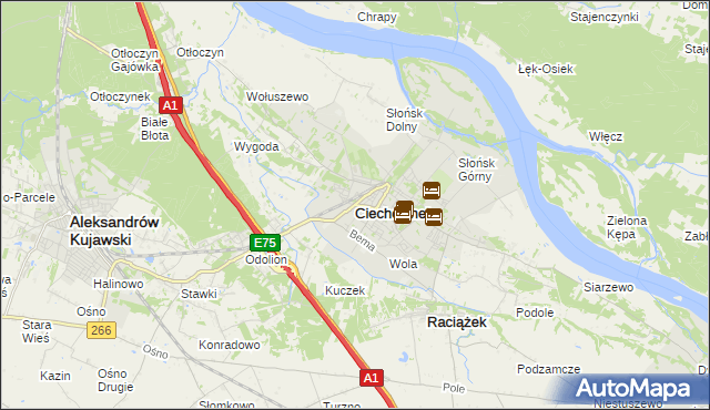 mapa Ciechocinek, Ciechocinek na mapie Targeo