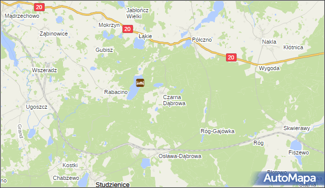 mapa Czarna Dąbrowa, Czarna Dąbrowa na mapie Targeo