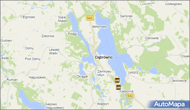 mapa Dąbrówno powiat ostródzki, Dąbrówno powiat ostródzki na mapie Targeo