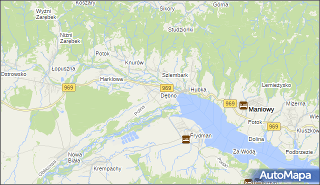 mapa Dębno gmina Nowy Targ, Dębno gmina Nowy Targ na mapie Targeo