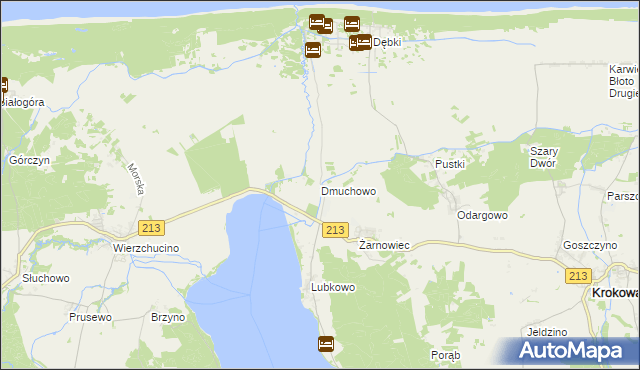 mapa Dmuchowo gmina Krokowa, Dmuchowo gmina Krokowa na mapie Targeo