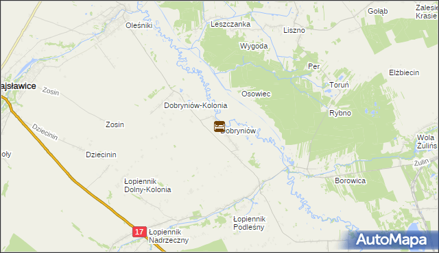mapa Dobryniów, Dobryniów na mapie Targeo