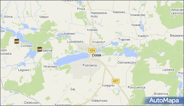 mapa Dolsk powiat śremski, Dolsk powiat śremski na mapie Targeo