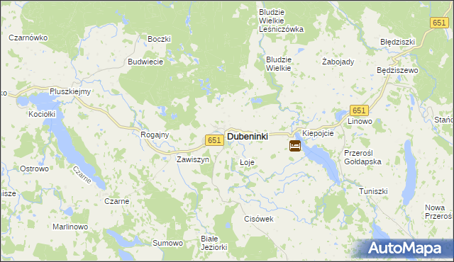 mapa Dubeninki, Dubeninki na mapie Targeo