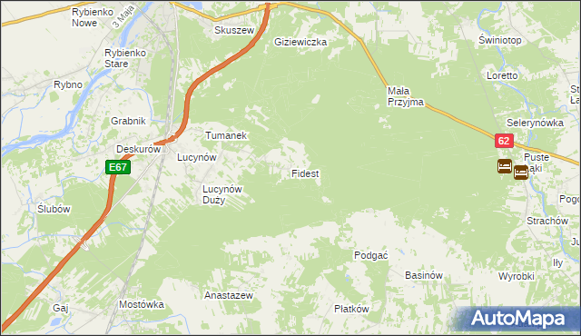 mapa Fidest, Fidest na mapie Targeo