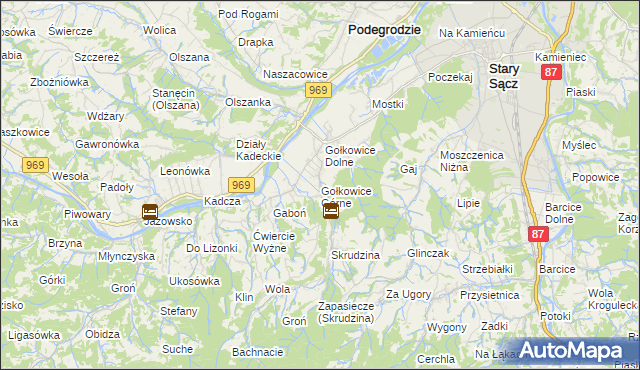 mapa Gołkowice Górne, Gołkowice Górne na mapie Targeo