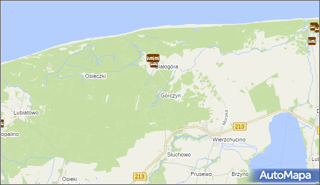 mapa Górczyn gmina Krokowa, Górczyn gmina Krokowa na mapie Targeo