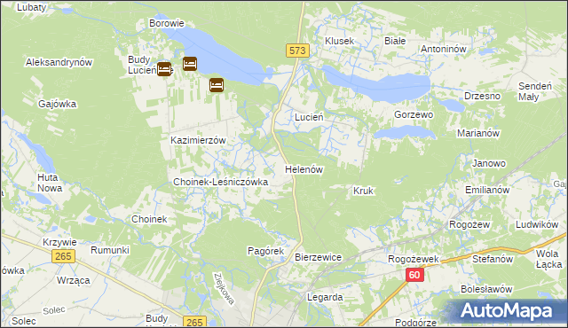 mapa Helenów gmina Gostynin, Helenów gmina Gostynin na mapie Targeo