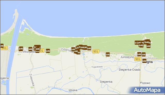 mapa Jantar, Jantar na mapie Targeo