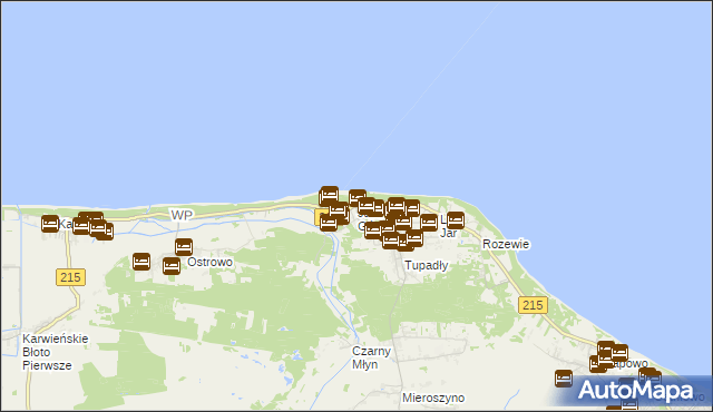 mapa Jastrzębia Góra, Jastrzębia Góra na mapie Targeo