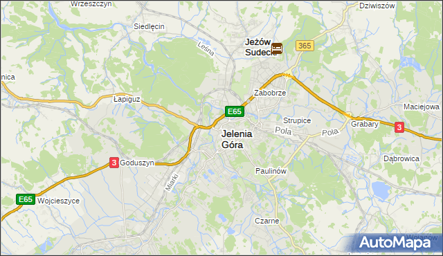 mapa Jelenia Góra, Jelenia Góra na mapie Targeo