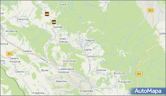 mapa Jugów, Jugów na mapie Targeo