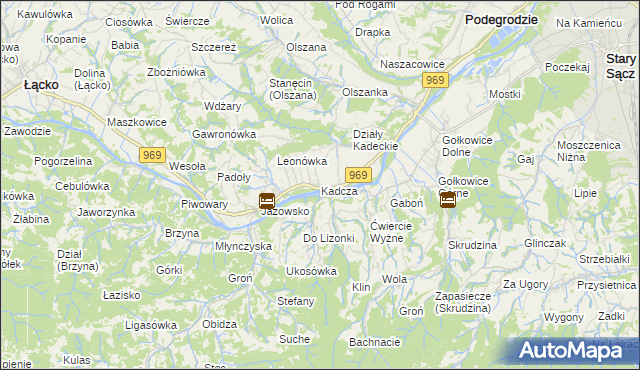 mapa Kadcza, Kadcza na mapie Targeo