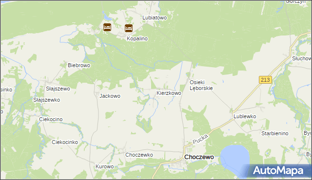 mapa Kierzkowo gmina Choczewo, Kierzkowo gmina Choczewo na mapie Targeo