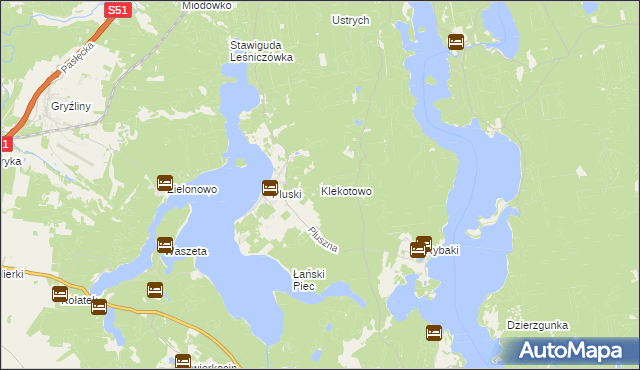 mapa Klekotowo gmina Stawiguda, Klekotowo gmina Stawiguda na mapie Targeo