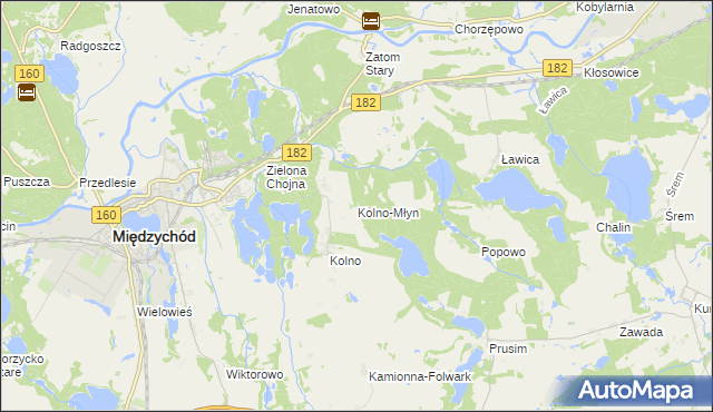 mapa Kolno-Młyn, Kolno-Młyn na mapie Targeo