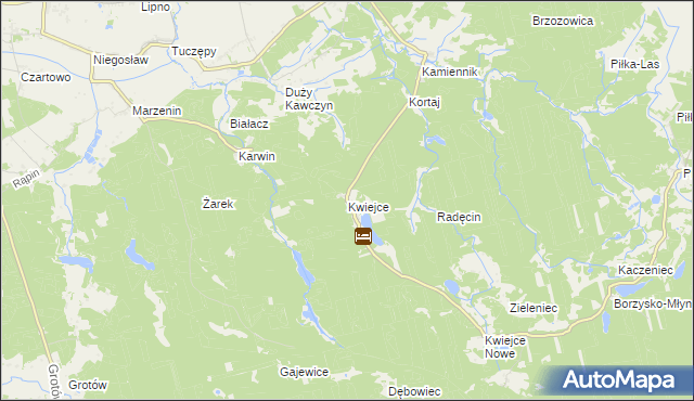 mapa Kwiejce, Kwiejce na mapie Targeo