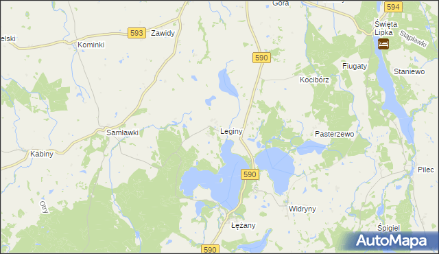 mapa Leginy gmina Reszel, Leginy gmina Reszel na mapie Targeo