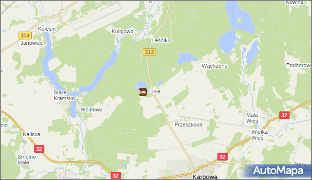 mapa Liny, Liny na mapie Targeo