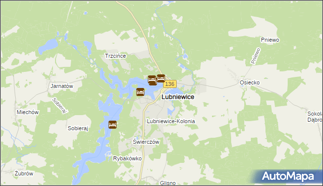 mapa Lubniewice, Lubniewice na mapie Targeo