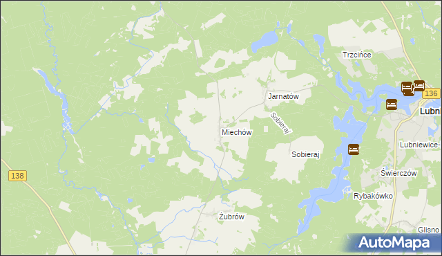mapa Miechów gmina Sulęcin, Miechów gmina Sulęcin na mapie Targeo