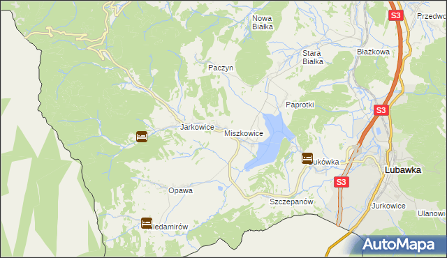 mapa Miszkowice, Miszkowice na mapie Targeo