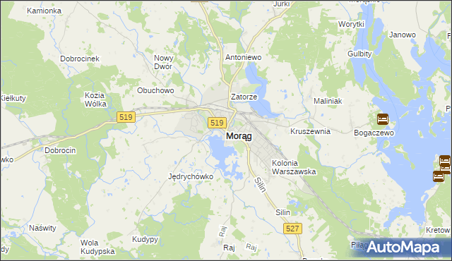 mapa Morąg, Morąg na mapie Targeo