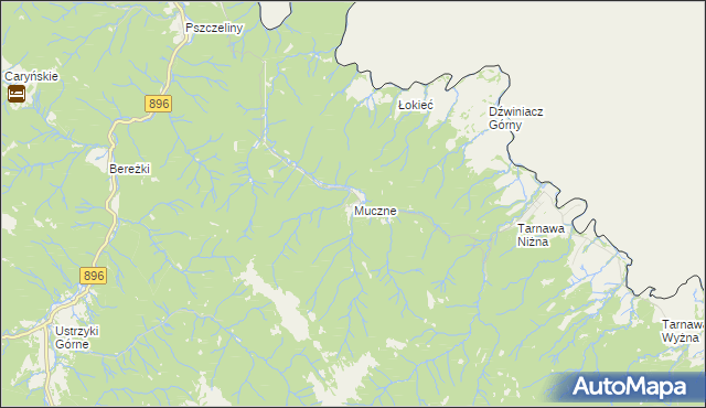 mapa Muczne, Muczne na mapie Targeo