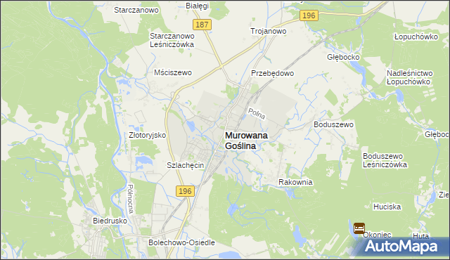 mapa Murowana Goślina, Murowana Goślina na mapie Targeo
