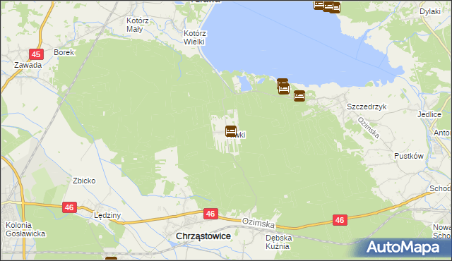 mapa Niwki gmina Chrząstowice, Niwki gmina Chrząstowice na mapie Targeo