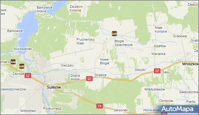 mapa Nowe Błogie, Nowe Błogie na mapie Targeo