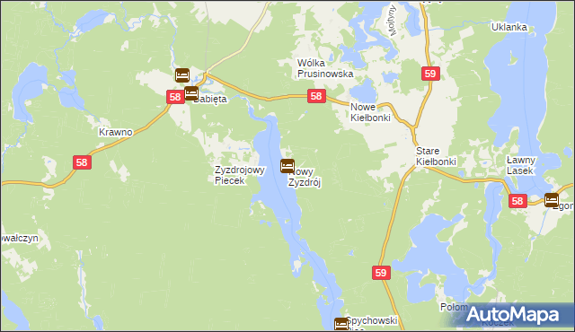 mapa Nowy Zyzdrój, Nowy Zyzdrój na mapie Targeo