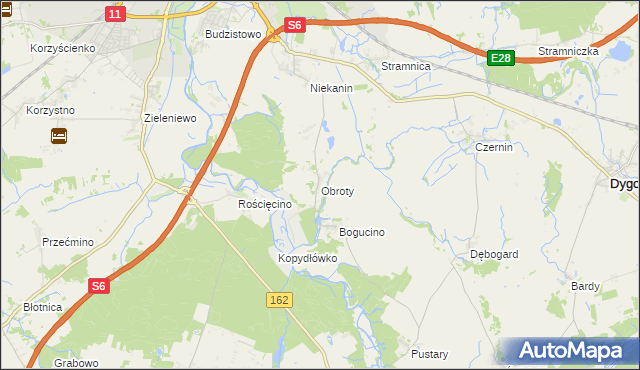mapa Obroty, Obroty na mapie Targeo