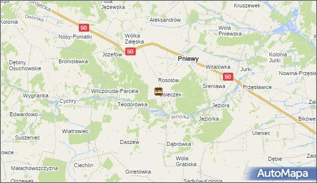 mapa Osieczek gmina Pniewy, Osieczek gmina Pniewy na mapie Targeo