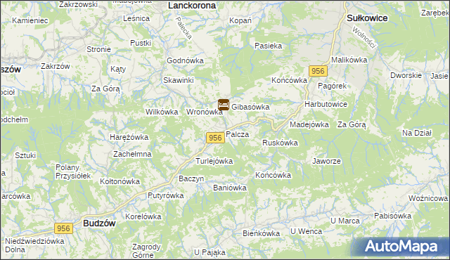 mapa Palcza, Palcza na mapie Targeo