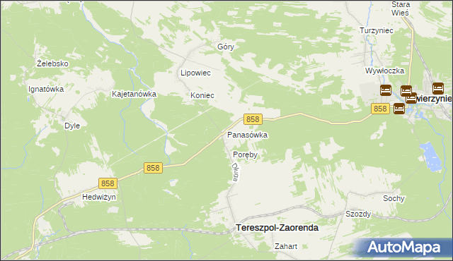 mapa Panasówka, Panasówka na mapie Targeo
