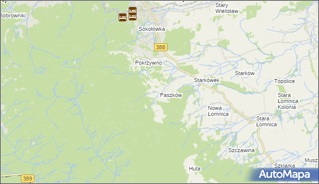 mapa Paszków gmina Bystrzyca Kłodzka, Paszków gmina Bystrzyca Kłodzka na mapie Targeo