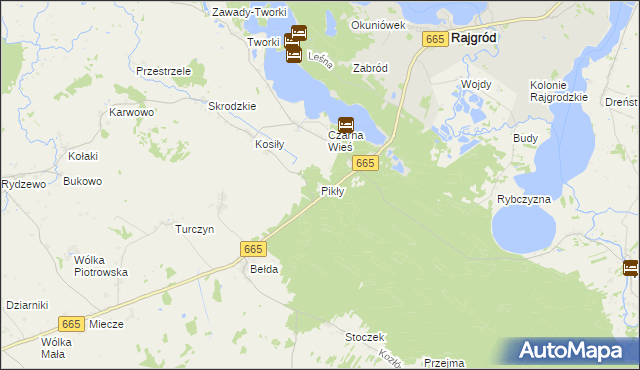 mapa Pikły, Pikły na mapie Targeo