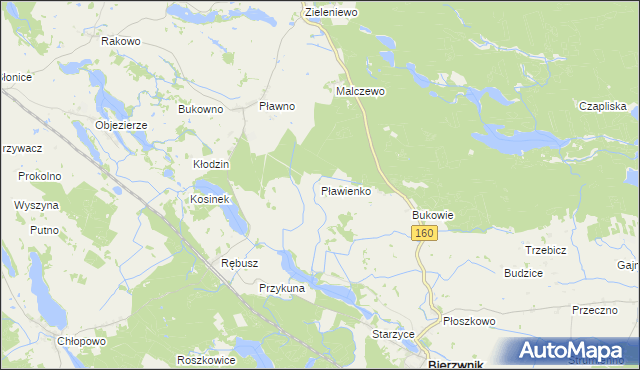 mapa Pławienko, Pławienko na mapie Targeo