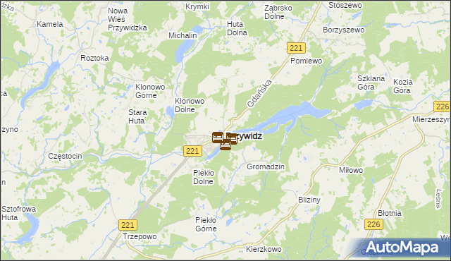 mapa Przywidz powiat gdański, Przywidz powiat gdański na mapie Targeo