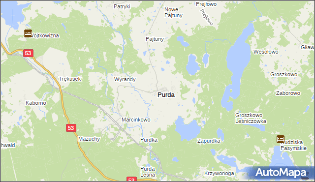 mapa Purda, Purda na mapie Targeo