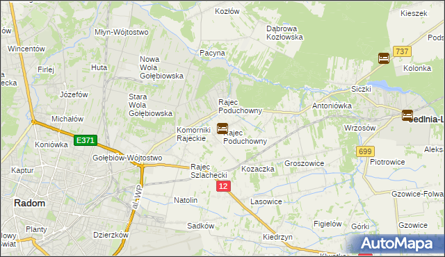 mapa Rajec Poduchowny, Rajec Poduchowny na mapie Targeo