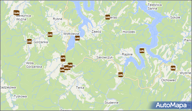 mapa Sakowczyk, Sakowczyk na mapie Targeo