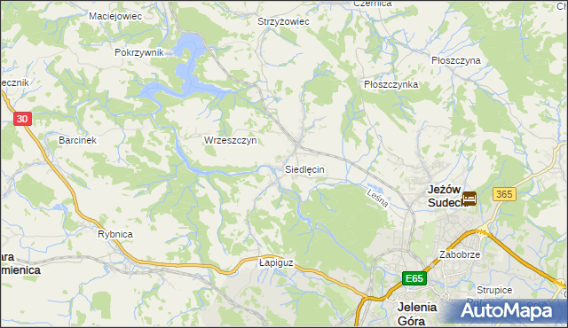 mapa Siedlęcin, Siedlęcin na mapie Targeo